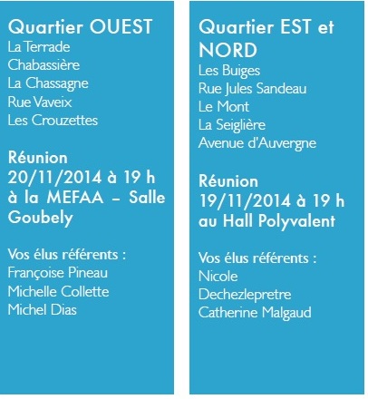 Réunions de quartiers novembre 2014