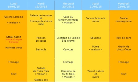 menu semaine 21