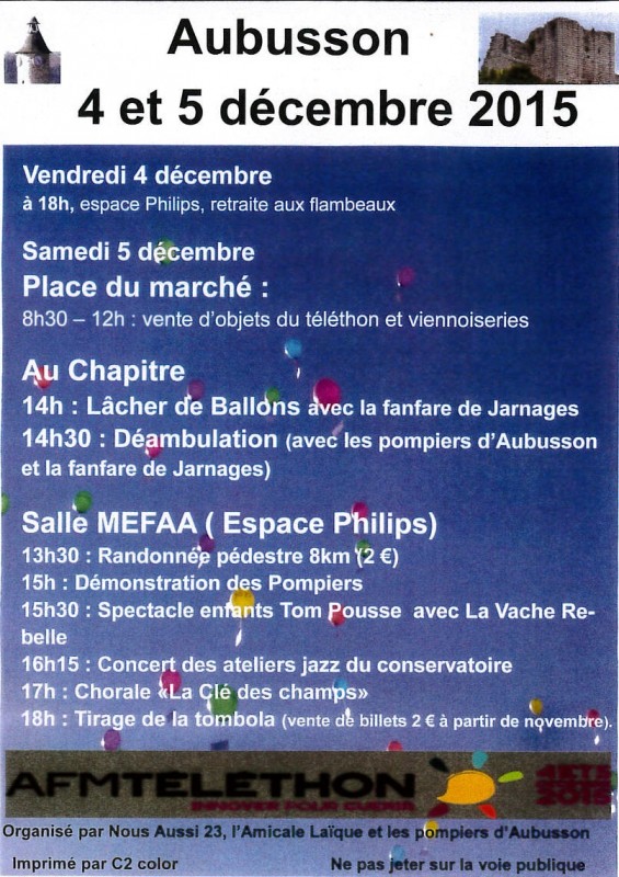 Téléthon programme détaillé