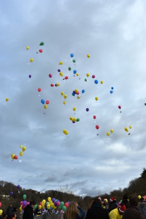 Le lâcher de ballons