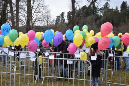 ballons avant lâcher