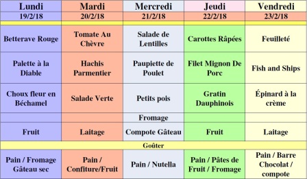 menu cantine ASLH semaine 8