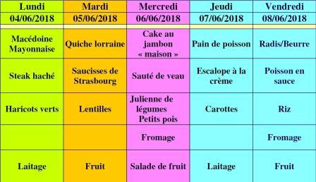 menu cantine semaine 23