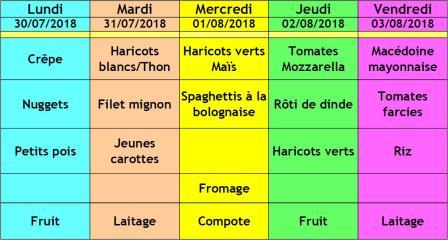 Menu ALSH semaine 31