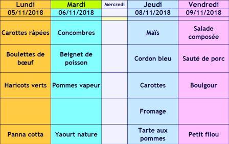 AUBUSSON Menu semaine 45