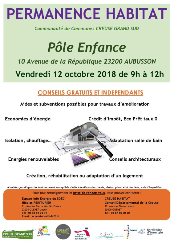 Affiche permanence Habitat  AUBUSSON 12102018