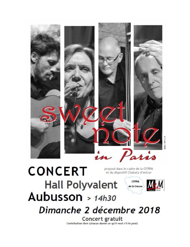 Concert CFPPA Sweet Note in Paris Aubusson