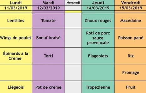 menu semaine 11