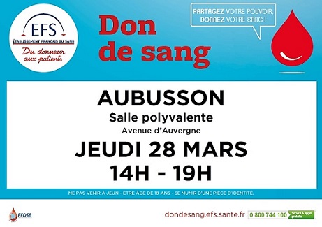 Don du sang mars 2019