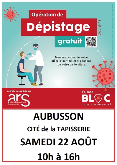 Affiche dépistage COVID site