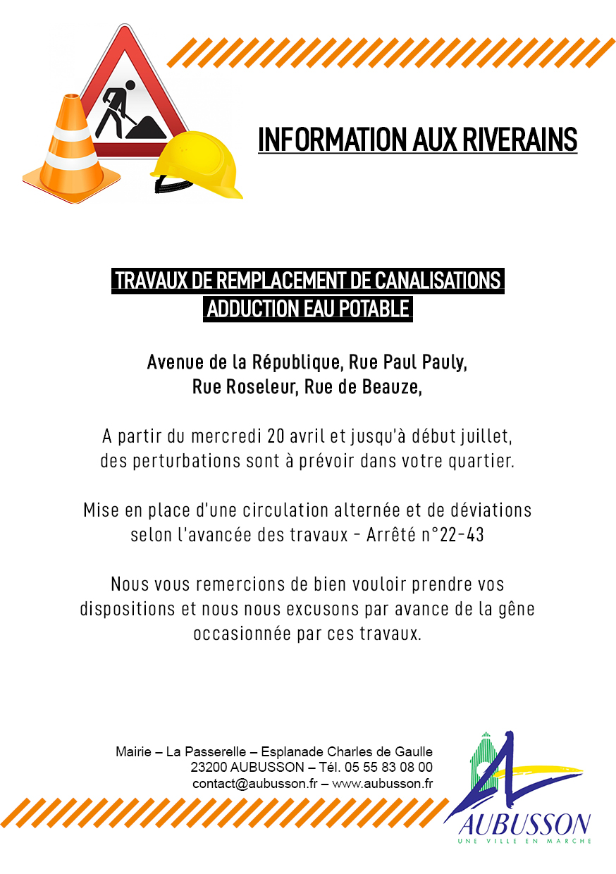 flyer travaux avenue de la république