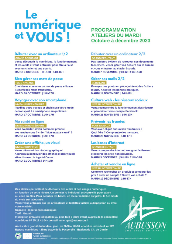 Ateliers numériques programme