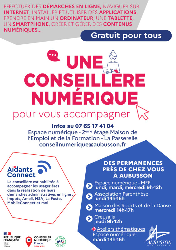 Permanences conseillère numérique Aubusson