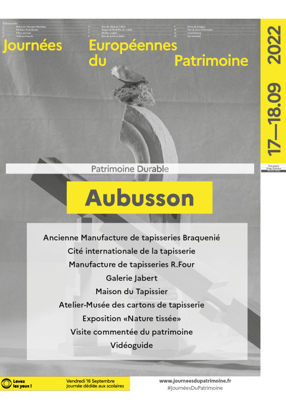 affiche événements aubusson journées européennes du patrimoine 2022