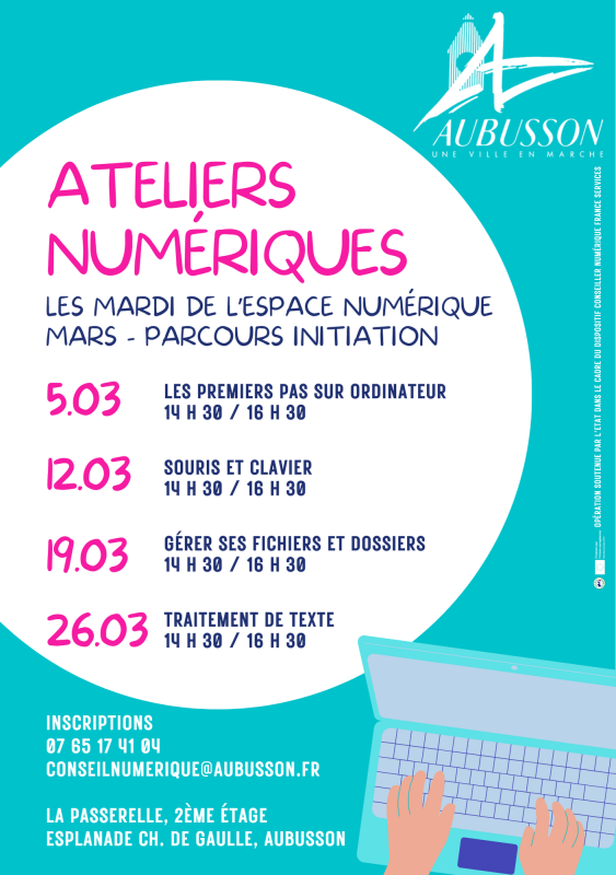 programme ateliers numériques Aubusson - mars recto