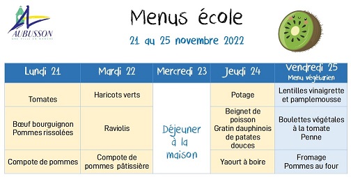 menu école semaine 21 au 25 novembre  2022 semaine 47