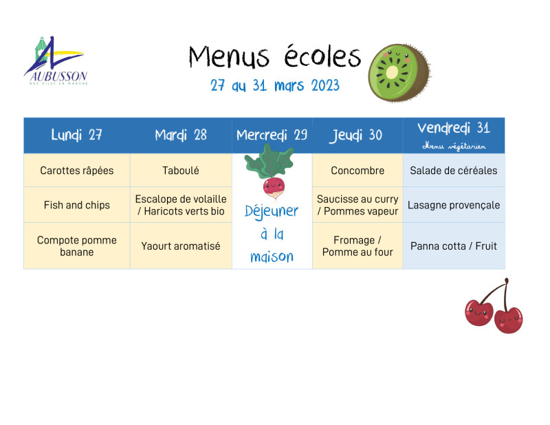 Microsoft Word - menus écoles semaine 27 au 31 mars 2023