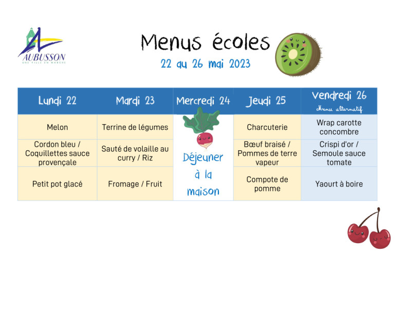 Microsoft Word - menus écoles semaine 22 au 26 mai 2023