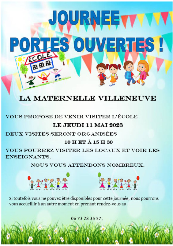 affiche journée portes ouvertes école villeneuve