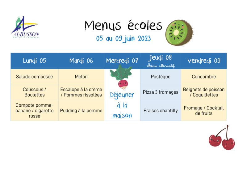 Microsoft Word - menus écoles semaine 05 au 09 juin 2023