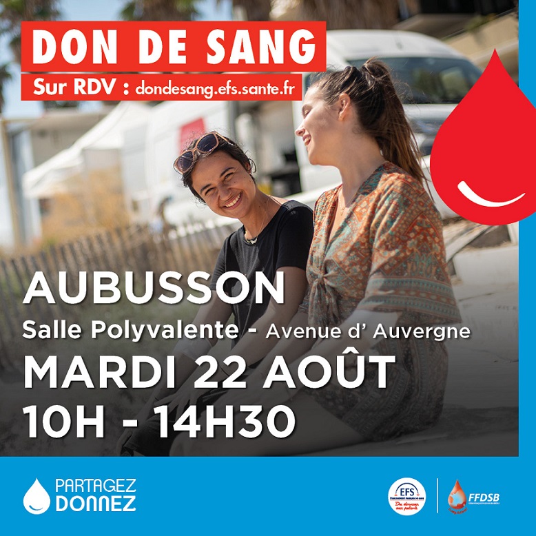 Don du sang aout 2023