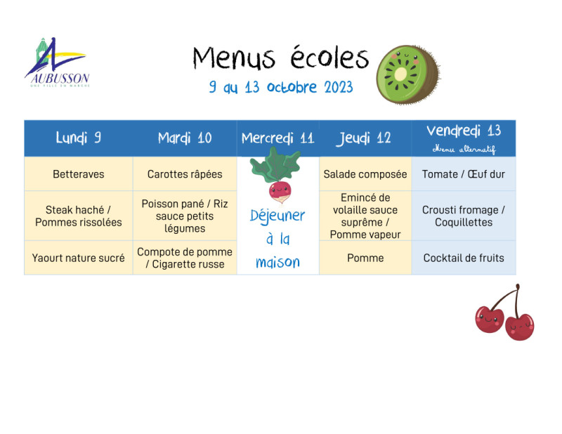 Microsoft Word - menus écoles semaine 9 au 13 octobre 2023