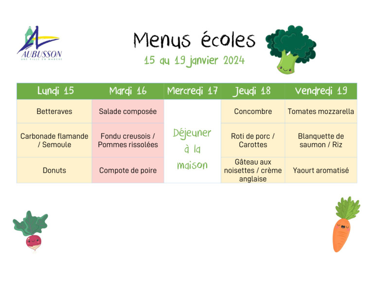 Microsoft Word - menus écoles semaine 15 au 19 janvier 2024