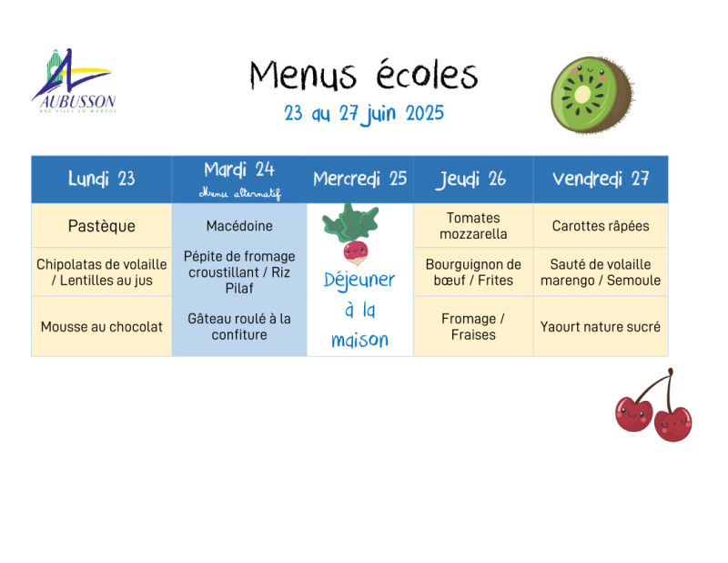 Microsoft Word - menus écoles semaine 23 au 27 juin 2025
